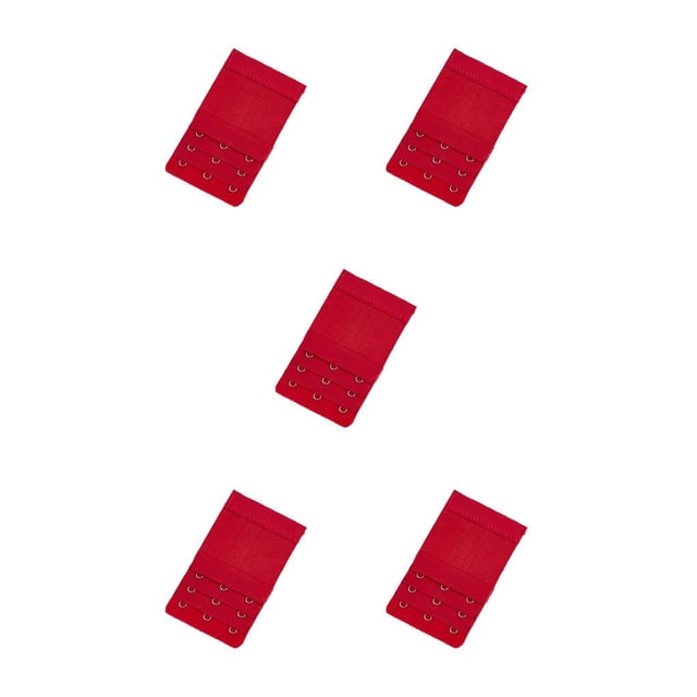 Baohd Extension Strap Bra Extender Buckle 3 Rows 3 Hooks Women Multicolor Lengthened Band Lingerie Replacement Intimates wine red 5Set