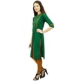 thumbnail image 3 of Phagun Kurti Droite à Col Mandarin pour Femmes, Motif Uni, Robe Ethnique Indienne de Designer, 3 of 7