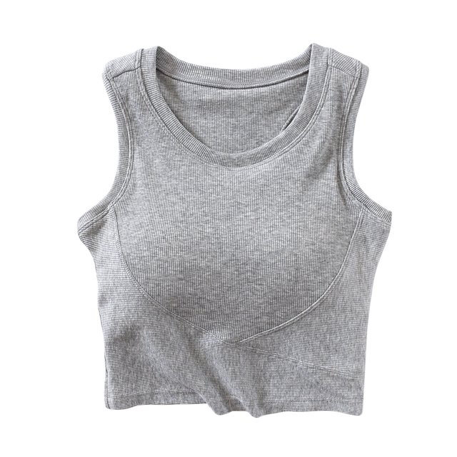 SwiftWear Womens U Back Sports Shaping Bras Padded High Neck Crop Workout Cotton Tank Tops