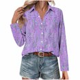 thumbnail image 4 of Wensltd Chemises Boutonnées pour Femmes Chic à Imprimé Floral Blouse à Manches Longues, 4 of 6