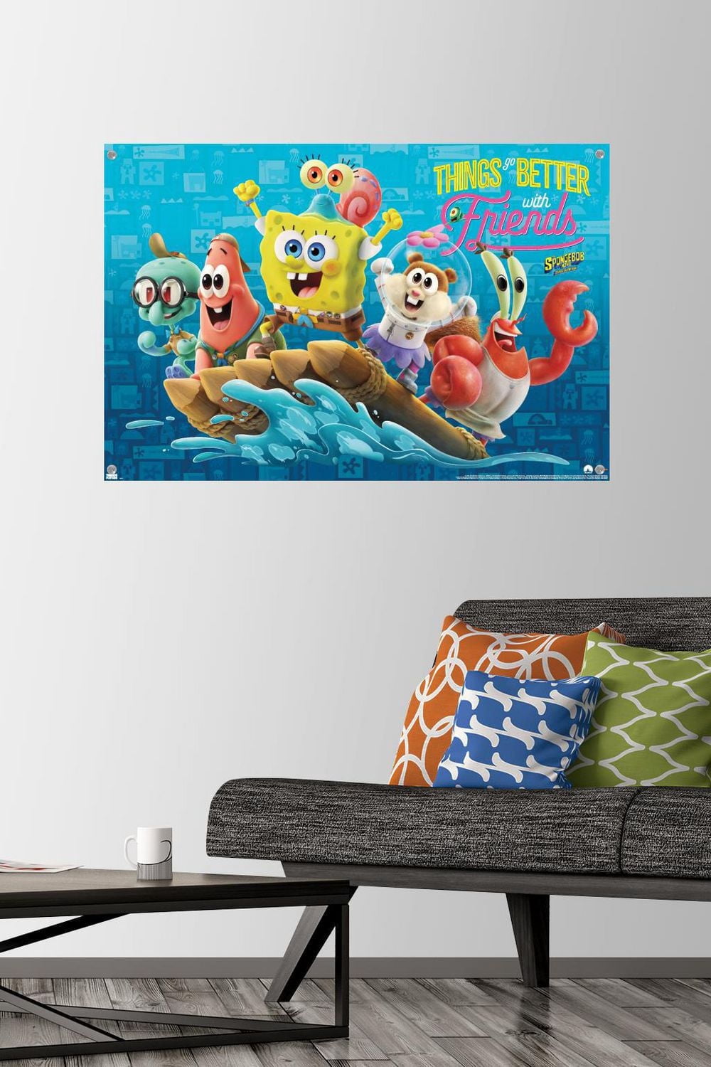 The SpongeBob Movie: Sponge On Run - Friends Wall Poster with Push Pins