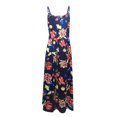 thumbnail image 4 of RKSTN Robes Aguichant pour Femmes Col en V Sans Manches Robes Imprimées Ajourées Maxi Robe, 4 of 5