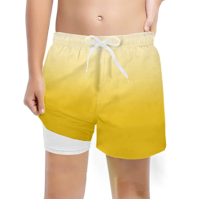 MIASHUI Pantalons Garçons Mode Décontractée Maillots de Bain Doublure de Compression Shorts Extensibles pour Jeu Actif et Natation