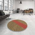 thumbnail image 4 of Ahgly Company Tapis d'Intérieur Lavable en Machine Carré Transitionnel Acajou Brun, 4 Pieds Carré, 4 of 7