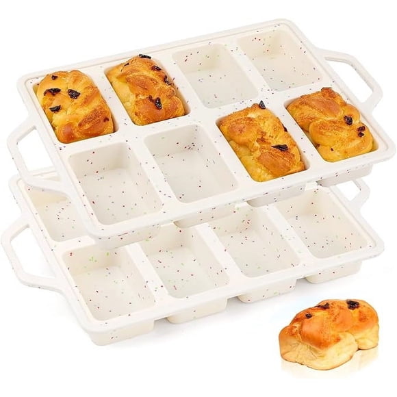 YYV Mini Loaf Pan Silicone Cake Baking Mold Nonstick Mini Bread Cake Molds Oven Safe Durable Flexible Baking Tray for Muffins Loaves Mini Baking Pan Silicone Mini Loaf Pan