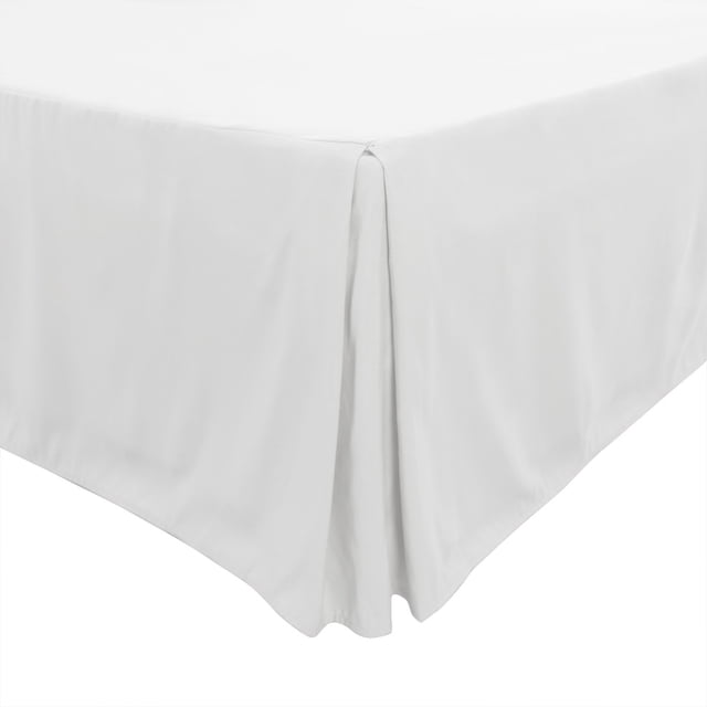 Jupe de Lit Plissée Style Classique Ajusté, Style Hôtel à Volants Anti-Poussière, Blanc, avec une Longueur de Retombée de 14 Pouces et un design à Plis Quadruples. Fabriquée en polyester Brossé 100 %, Résistante aux Plis, Résistante à la Décoloration et Lavable à la machine. Volant Anti-Poussière de Qualité Hôtelière, Convient aux Lits Simple, Double, Grand et Très Grand.