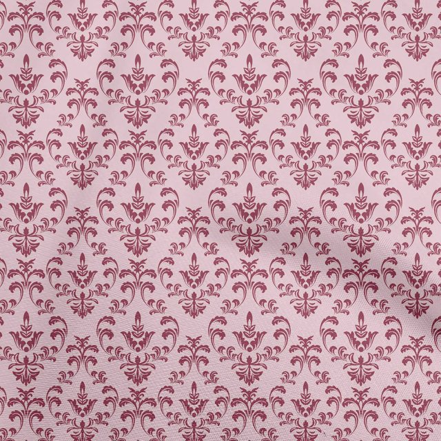 oneOone Silk Tabby Light Pink Fabric Damask Craft Projects Decor Fabric Printed By The Yard 42 Inch Wide