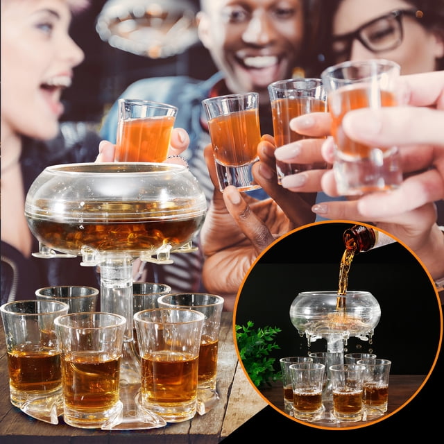 Vaidha 6 Shot Glass Dispenser and Dispenser For Filling Liquids Shots Dispense