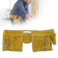 thumbnail image 2 of Harpily Tool Bag Leather Tool Belt Quick Release Buckle Carpenter Construction Work Apron Tool Storage Belt Practical Wear Storage Bag Suitable for Various Places One Size Yellow, 2 of 9