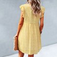 thumbnail image 5 of EQWLJWE Robes d'Été pour Femmes 2023 Mode pour Femmes Décontractée Col en V Manches Feuilles Chiffon Floral Bohème Plage Robe Sans Manches, 5 of 5