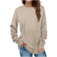 thumbnail image 2 of zanvin Hauts d'Automne pour Femmes, Mode Femme Automne Hiver Uni à Col Rond, Chandail à Manches Longues, Cadeau de Noël, 2 of 6