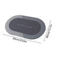 thumbnail image 2 of Maplenight Faux Diatomite Coating Bath Rug Oval Super Absorbent Quick Dry Non Slip Rubber Backing Washable Bathroom Floor Rugs Shower Rug Shower Mat 16x24in Modern Style Gray, 2 of 9