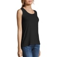 thumbnail image 2 of Hanes Women`s Mini-Ribbed Cotton Tank, S, Black, 2 of 2