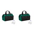 thumbnail image 2 of QualitChoice Sac à Outils pour Électricien, Boîte de Rangement Ajustable, Étanche, Grande Capacité, Kit d'Outils de Maintenance, Noir Vert/13 Pouces, 2 Pcs, 2 of 6