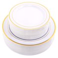 thumbnail image 1 of WDF 60PCS White Gold Plates Disposable - Gold Plastic Plates Gold Rim Plastic Plates, Including 30-10.25inch Gold Dinner Plates and 30-7.5inch Gold Salad/Dessert Plates, 1 of 4