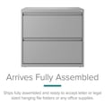 thumbnail image 4 of Hirsh 30 inch W 2 Drawer Metal Lateral 101 File Cabinet Arctic Silver, 4 of 15