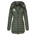 thumbnail image 1 of Fankiway Veste Décontractée Mi-Longue à Capuche à Manches Longues pour Femme avec Petit Imprimé Style Vert Armée TG, 1 of 4