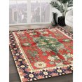 thumbnail image 3 of Ahgly Tapis Rectangulaire Traditionnel Lavable en Machine Rouge Brique, 5 Pieds x 8 Pieds, 3 of 7