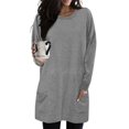 thumbnail image 2 of Timegard Women Long Sleeve Tops with Pockets Round Neck Casual Trendy T Shirts Solid Color Comfy Basic Shirts, 2 of 6
