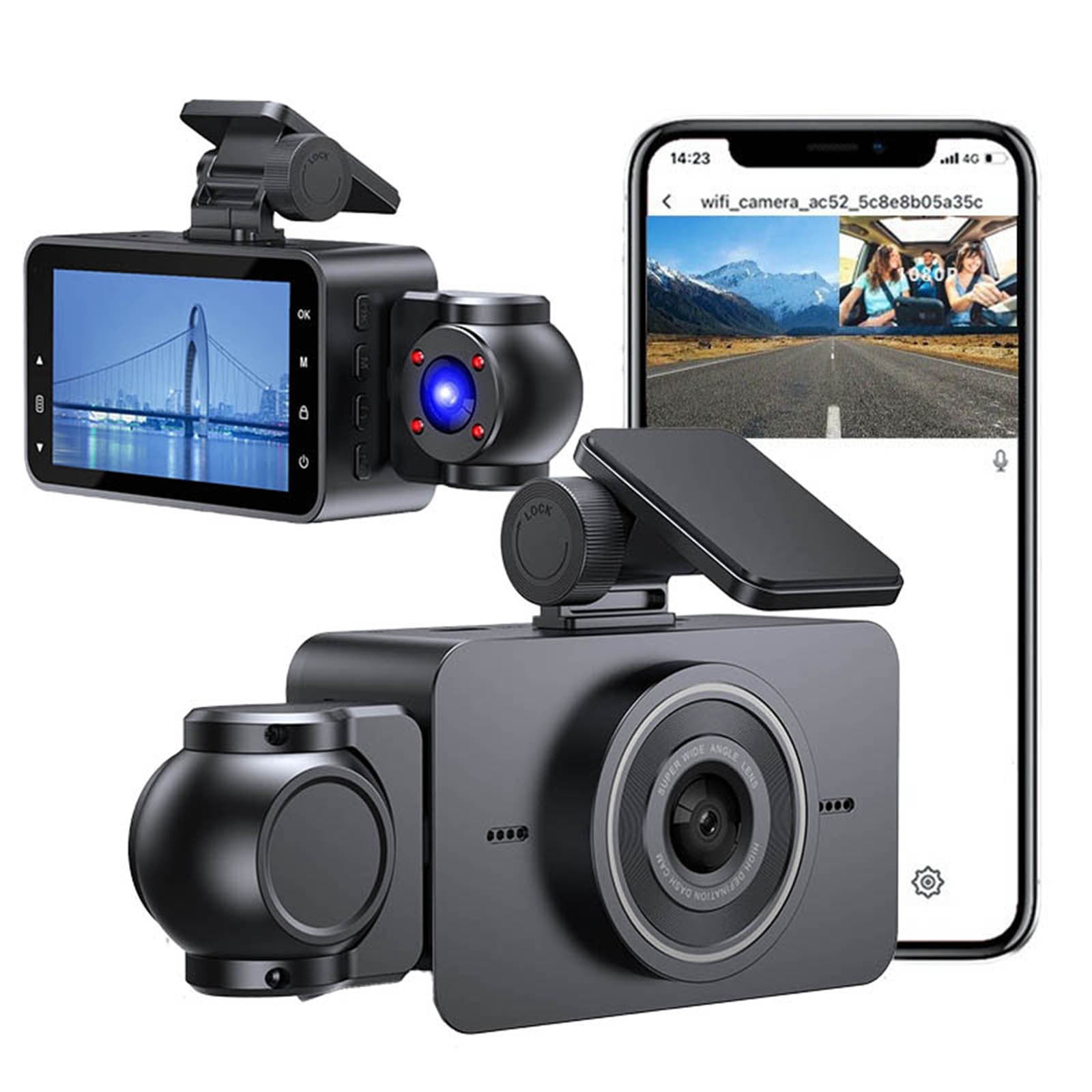 Chmadoxn Dash Cam 1080P High Definition 2 Recording WIFI Interconnection 3 Inch Screen Infrared Night Vision Driving Recorder Dash cam