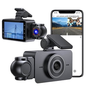 Tunhigl Dash Cam 1080P Haute définition 2 Enregistrement WIFI Interconnexion 3 Écran de pouce Infrarouge vision nocturne Enregistreur de conduite