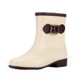 thumbnail image 2 of LSLJS Women Non-Slip Solid Color Rain Shoes Fashion Plastic Low Heel Hasp Mid, Women's Rain Boots, 2 of 4