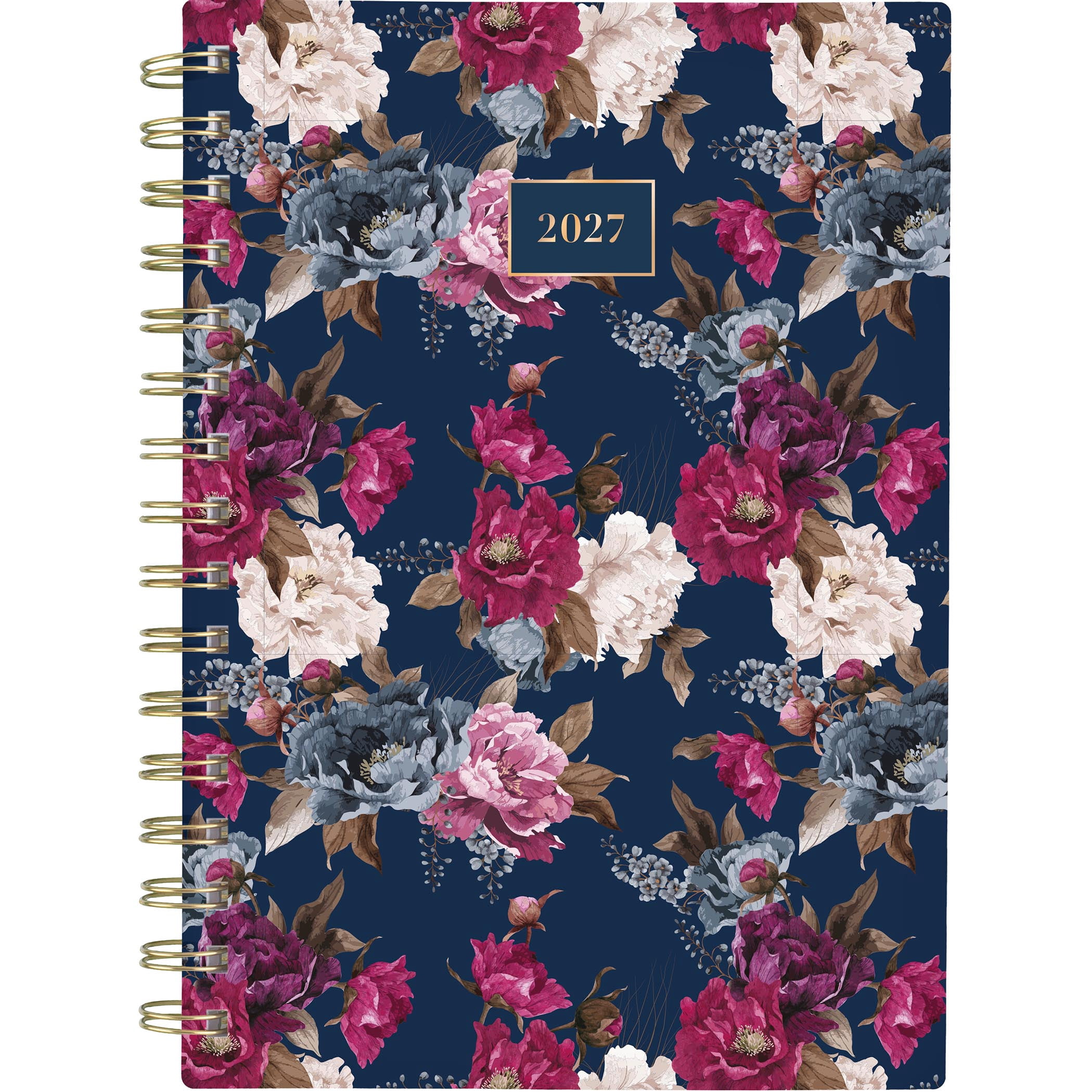 Agenda hebdomadaire et mensuel 2027 Cambridge® Petit, Floral Sombre