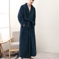 thumbnail image 4 of AherBiu Womens Robes Fleece Warm Party Bathrobe Soft Plush Long Winter Belted Robe with Pockets, 4 of 5
