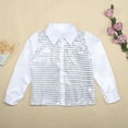 thumbnail image 2 of Boys Tops Sparkly Sequins Dance Long Sleeve Button Down Shirt for Jazz Performance Apparel, 2 of 7