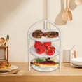 thumbnail image 3 of Bwiyojiz 10.15"Lx8.11"Wx16.92"H Kitchen Vegetable Rack Stackable Shelf Foldable Perforated Preparation Basin Home Storage & Organization, Metal, White, Gifts for Friend, 3 of 6