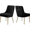 thumbnail image 1 of Pemberly Row Chaise de Salle à Manger Moderne en Velours de 19,5 Po H, Noire (Ensemble de 2), 1 of 5