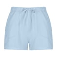 thumbnail image 4 of VEKDONE Women's Cotton Linen Shorts Summer Loose Fit Plus Size Lounge Pants Elastic High Waisted Drawstring Pant with Pockets Solid Color Comfy Beach Pant, 4 of 8