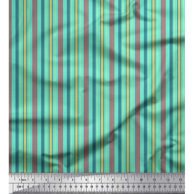 Soimoi Modal Satin Fabric Vertical Stripe Printed Fabric 1 Yard 42 Inch Wide