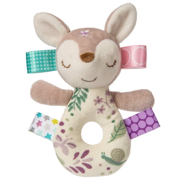 Taggies Embroidered Soft Ring Rattle, Flora Fawn, 6-Inches