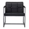 thumbnail image 1 of Studio Designs Home Camber Modern Small Accent Chair, Black Leather/Pewter Grey, 1 of 6