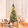 thumbnail image 3 of Gymax 5ft Snow Flocked Pencil Christmas Tree Classic Realistic PVC Needles w/ Pine Cones, 3 of 10