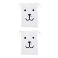 thumbnail image 4 of QualitChoice Portable Cotton Linen Drawstring Closure Bag Bedroom Large Capacity Pouch Sundries Luggage Cargo Laundry Organizer Type 4 2PCS, 4 of 6