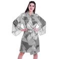 thumbnail image 1 of Moomaya Printed Womens Kimono Sleeve Robes Satin Silk Getting Ready Bridal Robe Coverup, 1 of 7