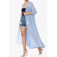 thumbnail image 3 of TheMogan Cardigan Ouvert à Manches Longues en Maille pour Femmes Mi-Mollet Caftan Transparent, 3 of 6