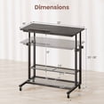 thumbnail image 3 of Costway Bureau Debout Mobile avec Plateau Inclinable Étagères de Rangement Roues pour Salon Gris, 3 of 10