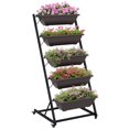 thumbnail image 1 of Outsunny 5-Tier Raised Garden Bed with 5 Planter Boxes, Wheels, Brown, 1 of 10