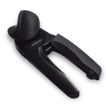 Starfrit MightiCan Ouvre-Boîte, Sécuritaire et Hygiénique, Aucun Rebord Tranchant, Retient le Couvercle, Poignée Confort, Noir