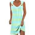 thumbnail image 2 of Pisexur Robe Sans Manches à Col en V pour Femme Été Confort Mode Couleur Unie Poche Robe Sans Manches à Col en V Robe pour Femme, 2 of 5