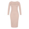 thumbnail image 4 of TopLLC Longues Robe à Manches à Col Rond Mode Femme Décontractée Robe à Manches Longues à Col Rond Unie à Cordon Robe Femme, 4 of 8