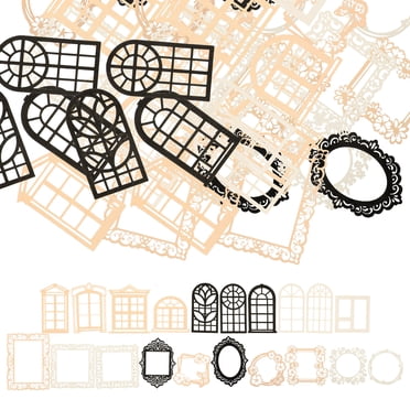 40pcs Vintage Scrapbooking Supplies Hollowed Patterns Cutout Lace Scrapbook Paper for DIY Art Craft