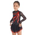thumbnail image 2 of TiaoBug Robe de Patinage en Maille Élégante pour Filles avec Strass Manches Longues Danse Ballet Tutu Rouge 6, 2 of 7