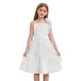 thumbnail image 1 of Jhaoyu Robe de Demoiselle d'Honneur pour Enfants, Satin Brodé, Concours, Bal, Fête Formelle, Tulle, Tutu, Robe de Bal, Ivoire, 10, 1 of 5