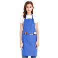 thumbnail image 1 of (Price/each)Opromo Unisex Cotton Canvas Adjustable Chef Kitchen Aprons with 2 Pockets-Blue-L, 1 of 7