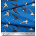 thumbnail image 3 of Soimoi Tissu Popeline de Coton Bleu Imprimé Pic Volant par Yard 56 Pouces de Large, 3 of 3