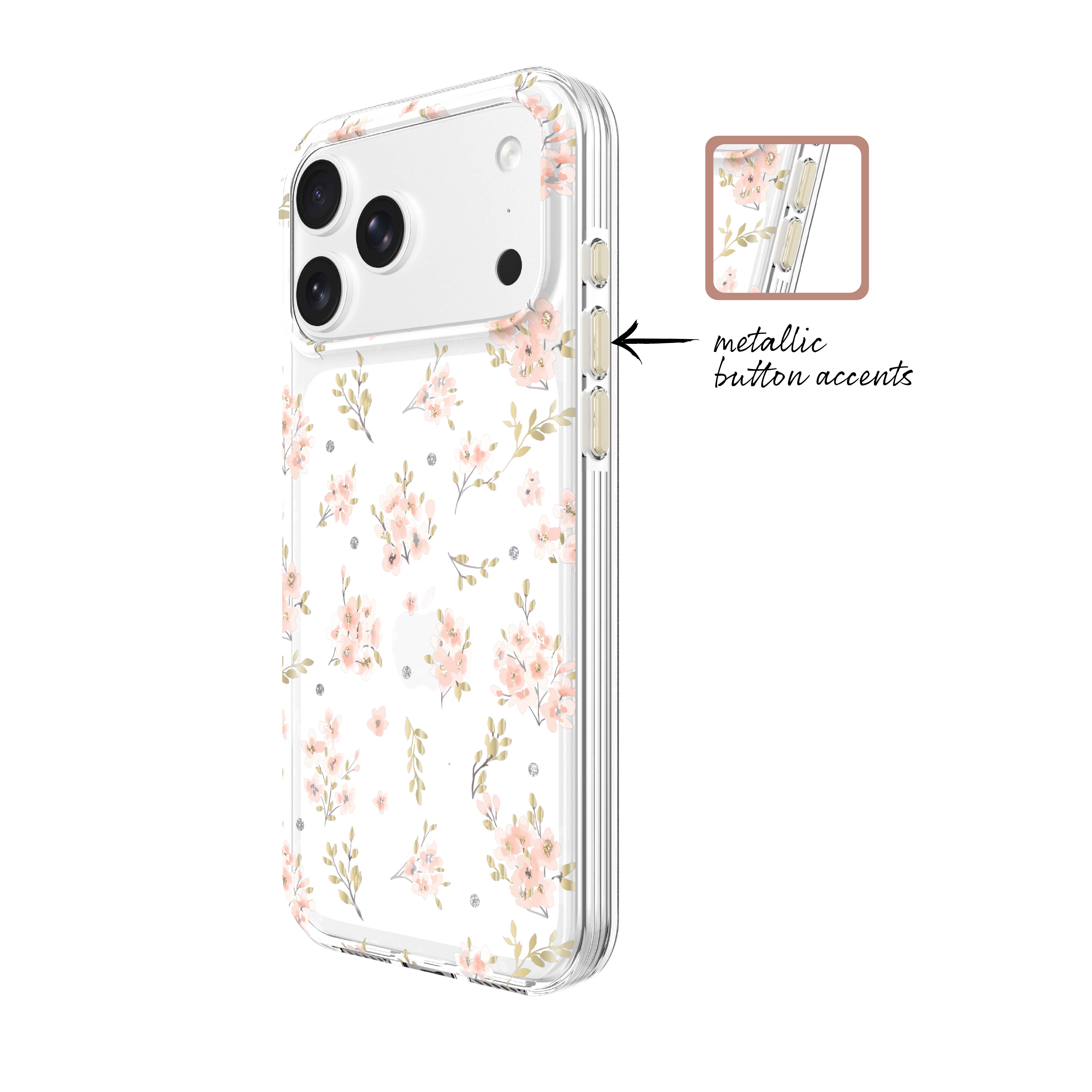 Petite coque florale rose pour iPhone 17 Pro Max